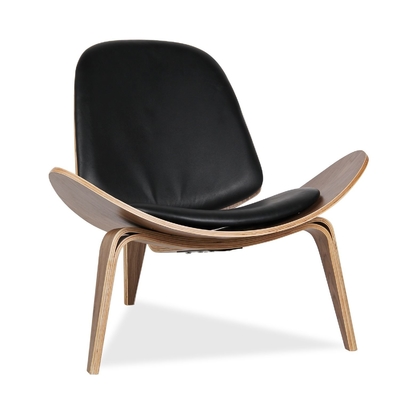 Hans Wegner Shell Modern Leisure Chair With Leather / PU Cushion