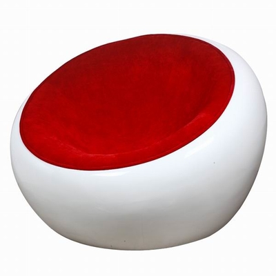 Leisure Genuine Leather Scoop Ball Fiberglass Half Dome Chair For House