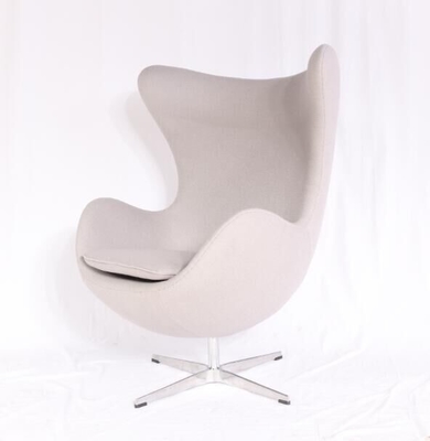 Mid-Century Modern Classic Egg Chair Leather Upholstered Modern Style Chairs with Chrome Base