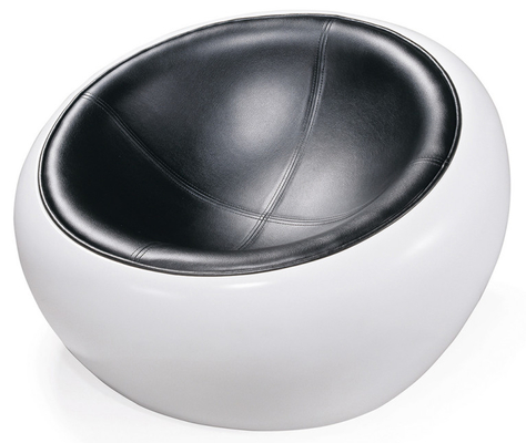 Leisure Genuine Leather Scoop Ball Fiberglass Half Dome Chair For House