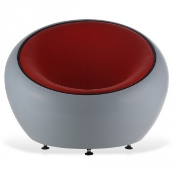 Leisure Genuine Leather Scoop Ball Fiberglass Half Dome Chair For House