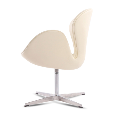 Living Room Furniture Replica Design Leather Covered Swan Chair with Swivel Base