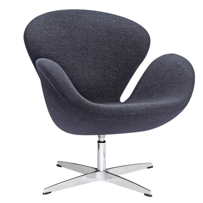 Living Room Furniture Replica Design Leather Covered Swan Chair with Swivel Base