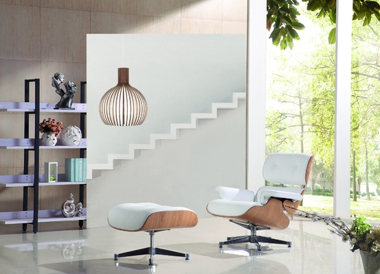 Sillones del hotel de Eames del cuero auténtico y diseño contemporáneo de Ottoman de simplicidad